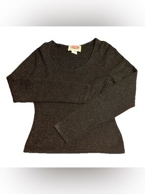 SWAK‎ Sealed With A Kiss Sparkly Glitter Long Sleeve Made In The USA Top